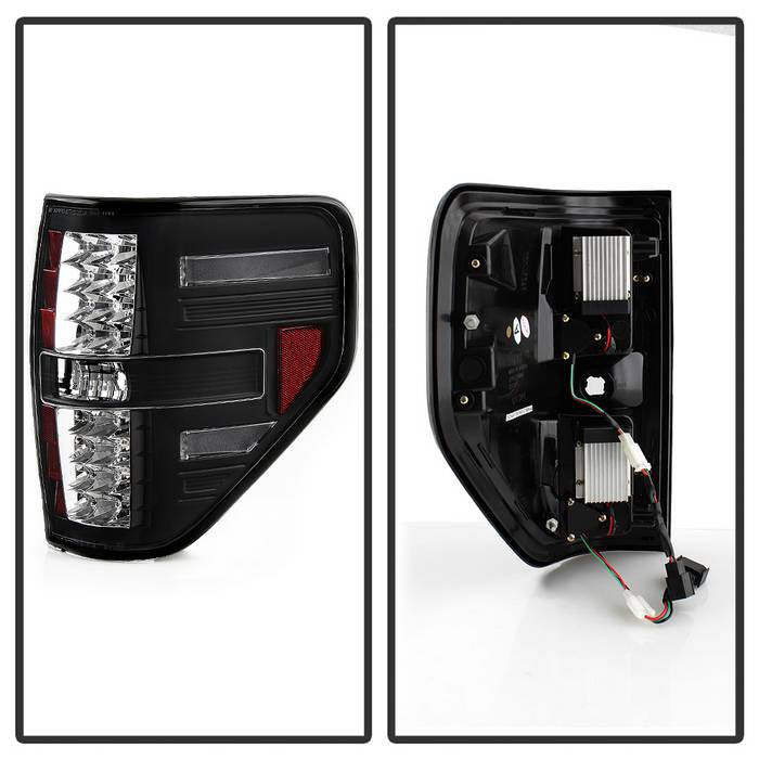 Spyder 09-14 Ford F150 LED tail lights black