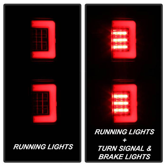 Spyder Ford 09-14 F150 V2 LED bar tail lights installed black