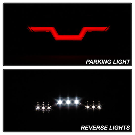 Spyder Ford 15-16 Mustang Red LED bar Reverse lights installed black smoke