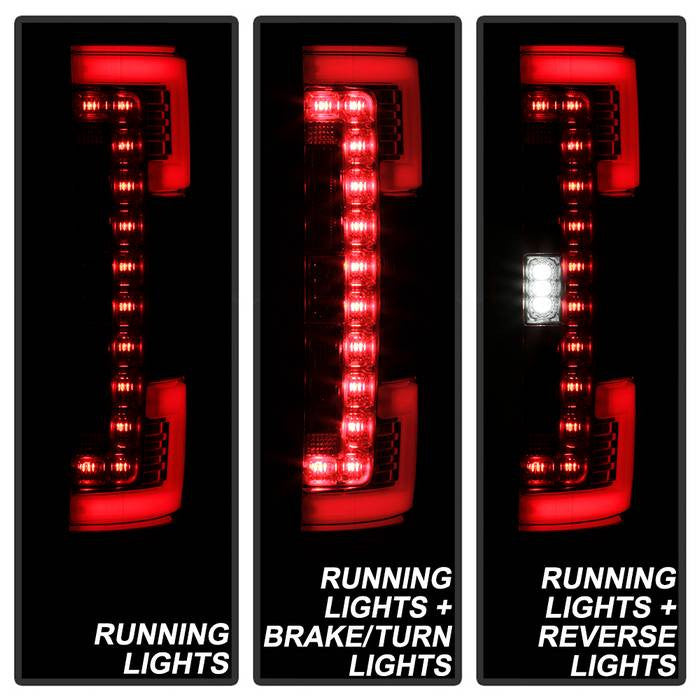 Spyder Ford 17-18 F250 Superduty LED tail lights chrome installed Blind Spot
