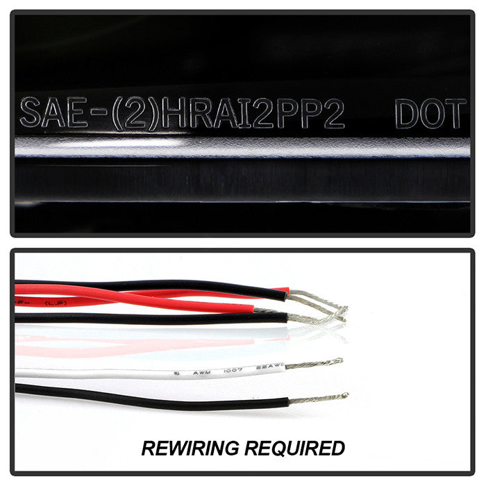 Spyder 03-06 Ford Expedition Halo Projector Headlights Black wiring