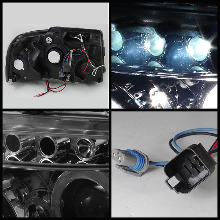 Spyder Ford Expedition 03-06 Projector Headlights LED Halo Smoke