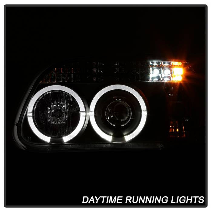 Spyder Ford Explorer 95-01 1PC Projector Headlights LED Halo Black installed