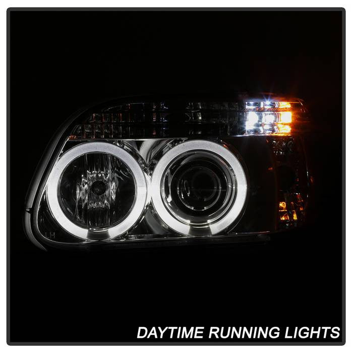 Spyder Ford Explorer 95-01 1PC Projector Headlights LED Halo Chrome installed