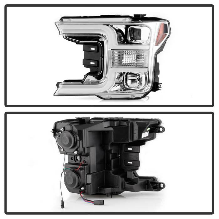 Spyder Ford F150 18-19 Halogen Model Projector Headlights Chrome