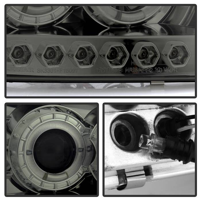 Spyder Ford F150 97-03 Expedition 97-02 1PC Projector Headlights LED Halo Smoke Chrome