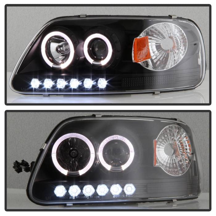 Spyder Ford F150 Expedition 97-03 1PC halo Projector LED Headlights installed Black