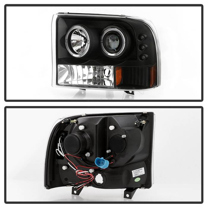 Spyder Ford F250 Super Duty 99-04 / Excursion 00-04 V2 Halo Projector Headlights Black