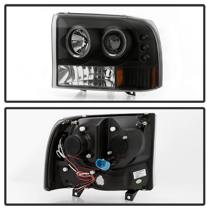 Spyder Ford Excursion 00-04 V2 Halo Projector Headlights Black smoke