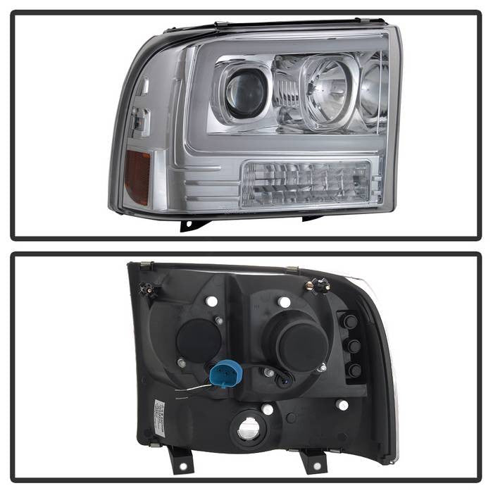 Spyder Ford F250 Super Duty 99-04 / Ford Excursion 00-04 1PC Light Bar Projector Headlights Chrome