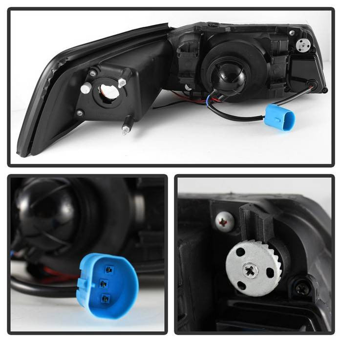 Spyder Ford Mustang 99-04 Projector Headlights LED Halo Chrome