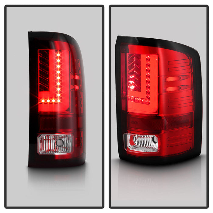 Spyder GMC Sierra 15-18 1500 2500HD 3500HD installed LED tail lights smoke