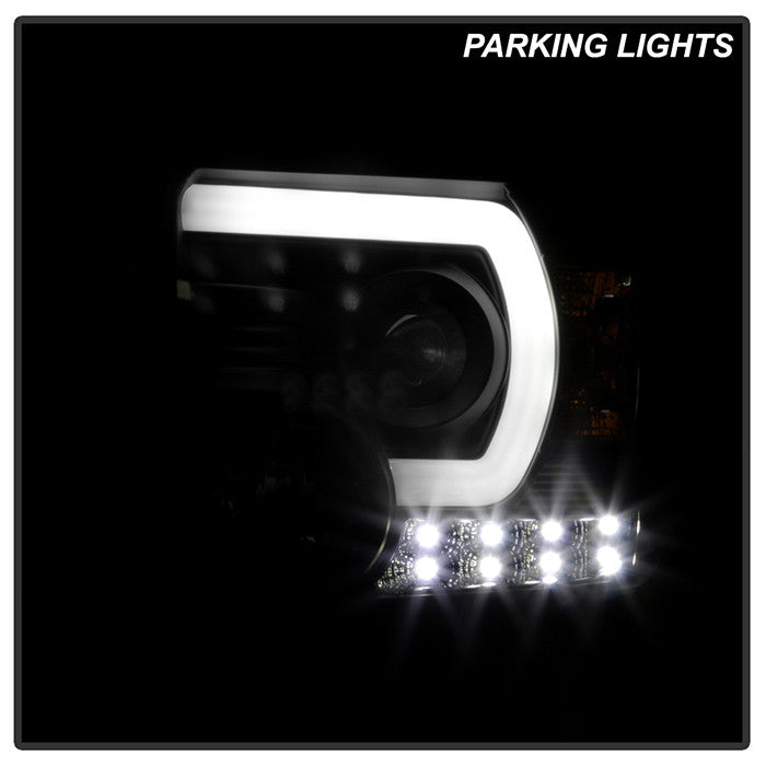 Spyder GMC Sierra 1500 2500HD 3500HD 14-18 Projector Headlights DRL Black installed