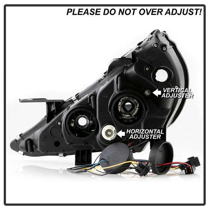 Spyder Hyundai Sonata 11-2013 Projector Headlights LED Halo DRL Black