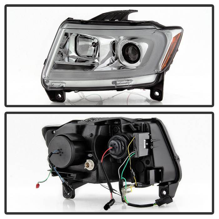 Spyder Jeep Grand Cherokee 11-13 Light Bar Projector Headlights Halogen Model Chrome