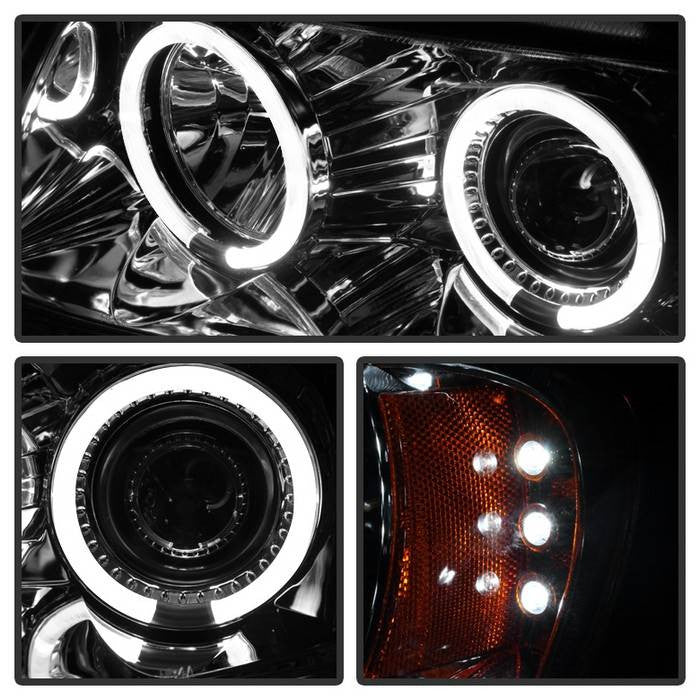 Spyder Jeep Grand Cherokee 99-2004 Projector Headlights LED Halo Chrome