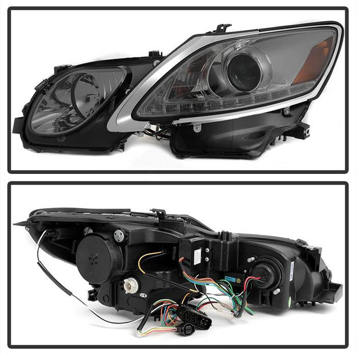 Spyder Lexus GS 300 350 450 460 2006-2011 Projector Headlights Xenon HID Model DRL LED Smoke