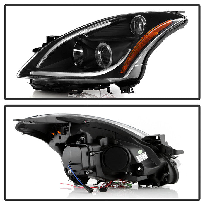 Spyder Nissan Altima 4Dr 2010-2012 Projector Headlights Light Tube DRL LED Halo Black