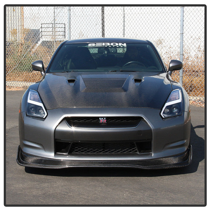 Spyder Nissan GTR 09-14 Projector Headlights installed Black
