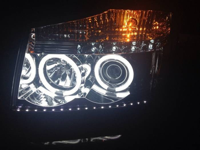 Spyder Nissan Titan 04-15 Nissan Armada 04-07 Projector Headlights CCFL Halo LED installed Black
