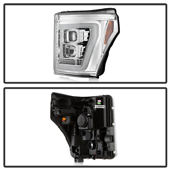 Spyder Platinum 2011 Ford F250 F350 F450 Super Duty chrome projector headlights