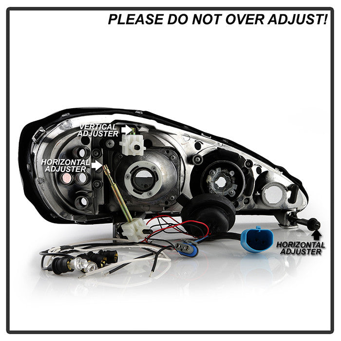 Spyder Pontiac Grand AM 1999-05 Projector Headlights LED Halo Black