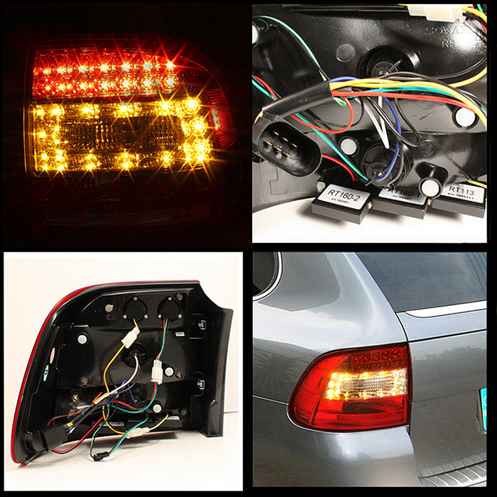Spyder Porsche 03-07 Cayenne LED tail lights red installed