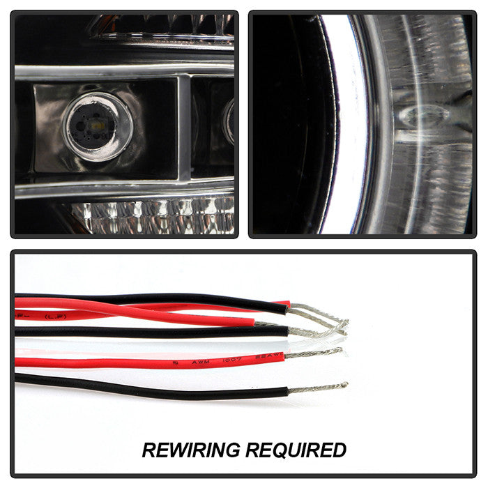 Spyder Silverado 1500 2500HD 3500HD 07-13 Projector Headlights Black wiring
