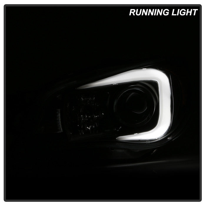 Spyder Subaru Impreza WRX 2006-2007 Projector Headlights Halogen Model DRL Black installed