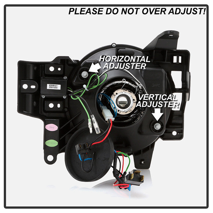 Spyder Toyota FJ Cruiser 07-14 Projector Headlights Halogen Model 3D DRL LED Black