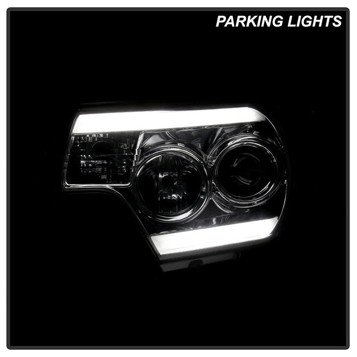 Spyder Toyota Tacoma 12-15 Projector Headlights Light Bar DRL Chrome installed