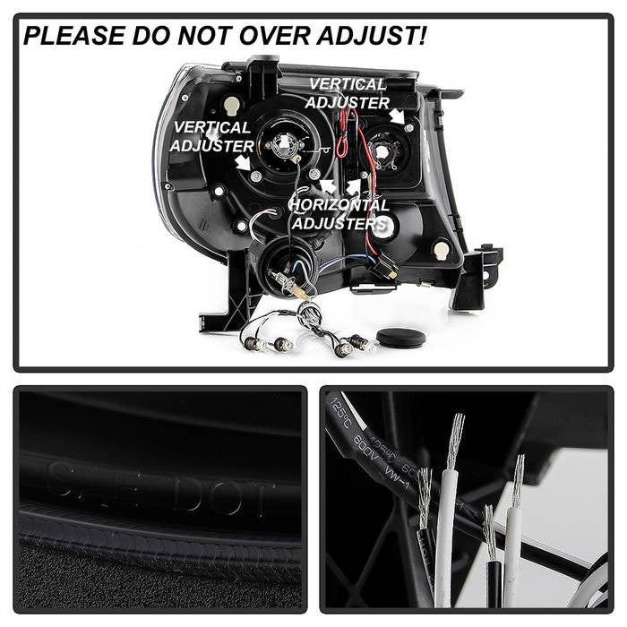 Spyder Toyota Tacoma 2005-11 Projector Headlights CCFL Halo LED Black Smoke