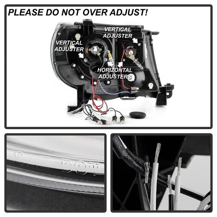 Spyder Toyota Tacoma 2005-11 Projector Headlights LED Halo Chrome