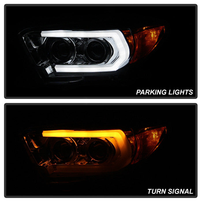Spyder Toyota Tacoma 2016-2022 OE halogen Projector Headlights Sequential LED Signal Chrome installed