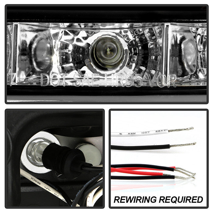 Spyder Toyota Tacoma 97-00 Halo Projector Headlights Black wiring