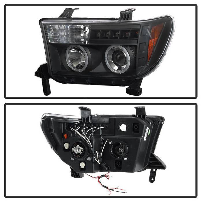Spyder Toyota Tundra 2007-13 Toyota Sequoia 08-13 Projector Headlights LED Halo Black