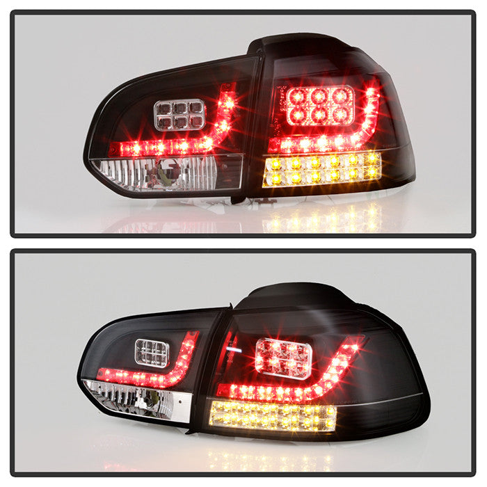 Spyder VW 10-13 Golf GTI installed LED tail lights black