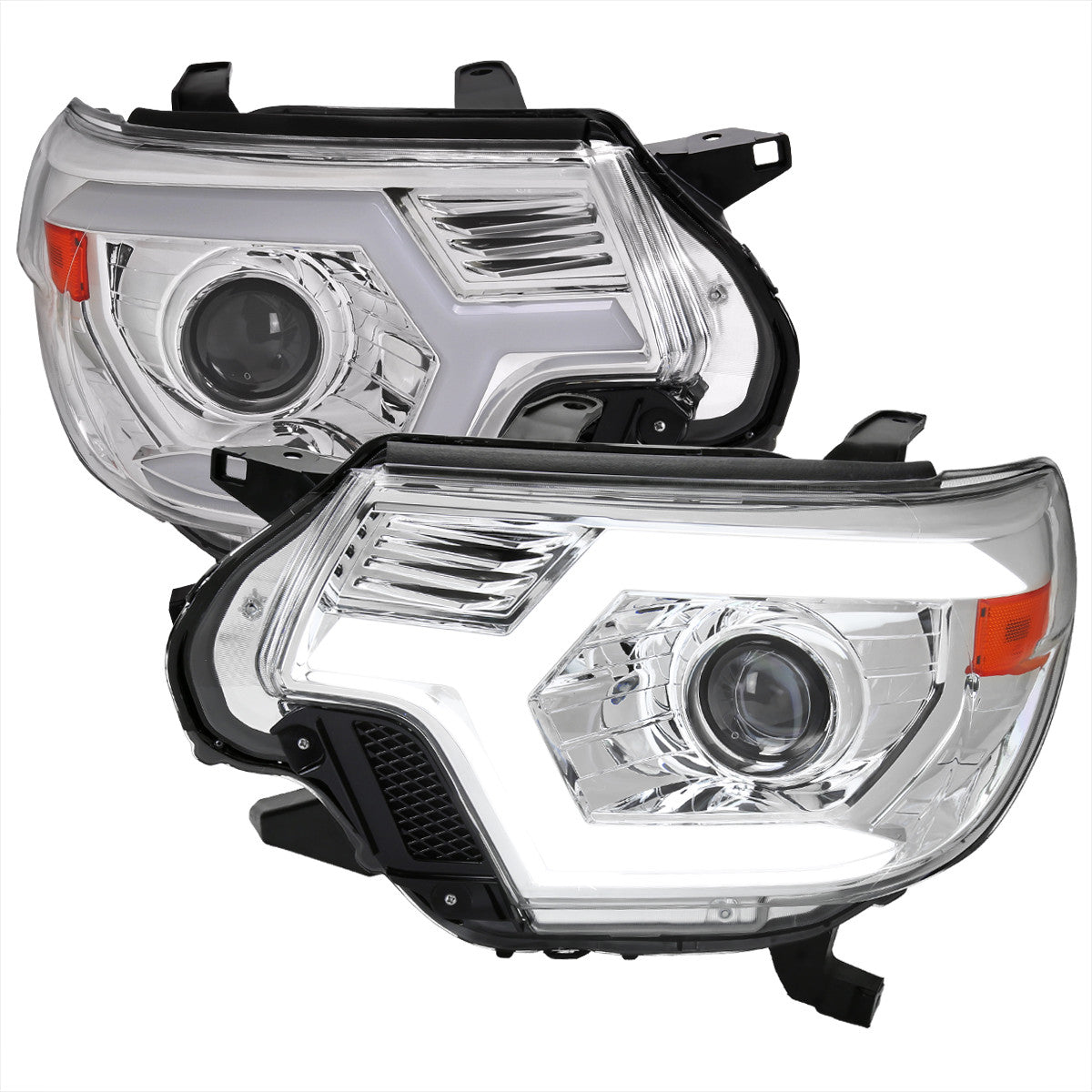 Spec-D 2012-15 Tacoma LED Bar Sequential Headlights Chrome