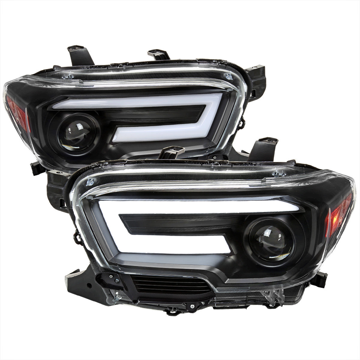 Spec-D 2016-21 Tacoma Projector Headlights LED Sequential Bar Black