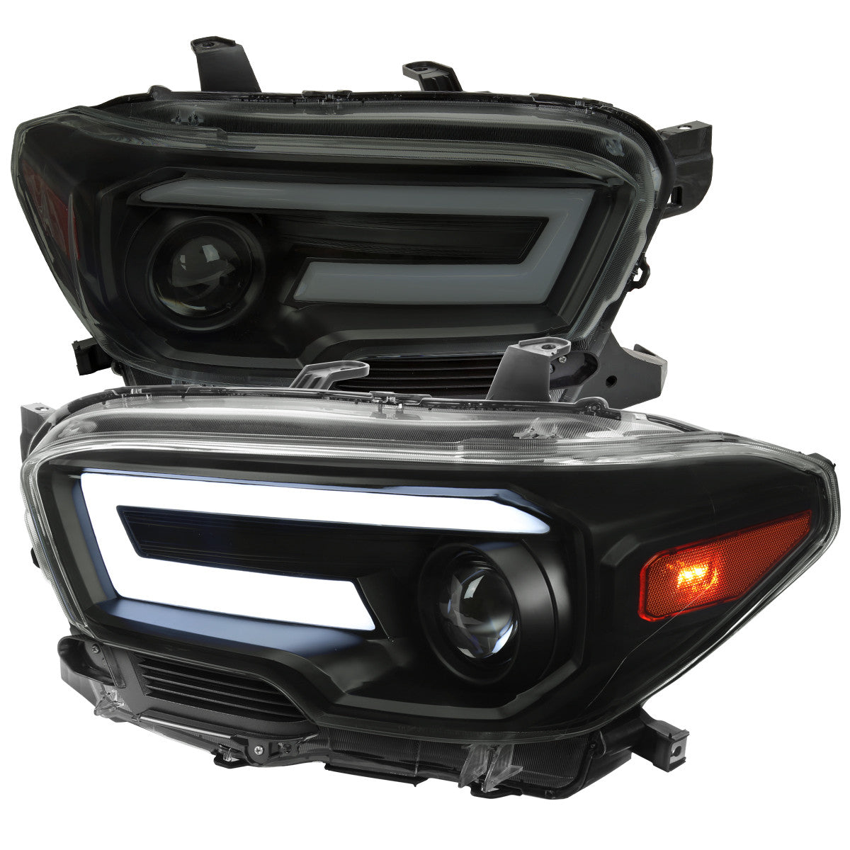 Spec-D 2016-21 Tacoma Projector Headlights Sequential LED Black Smoked