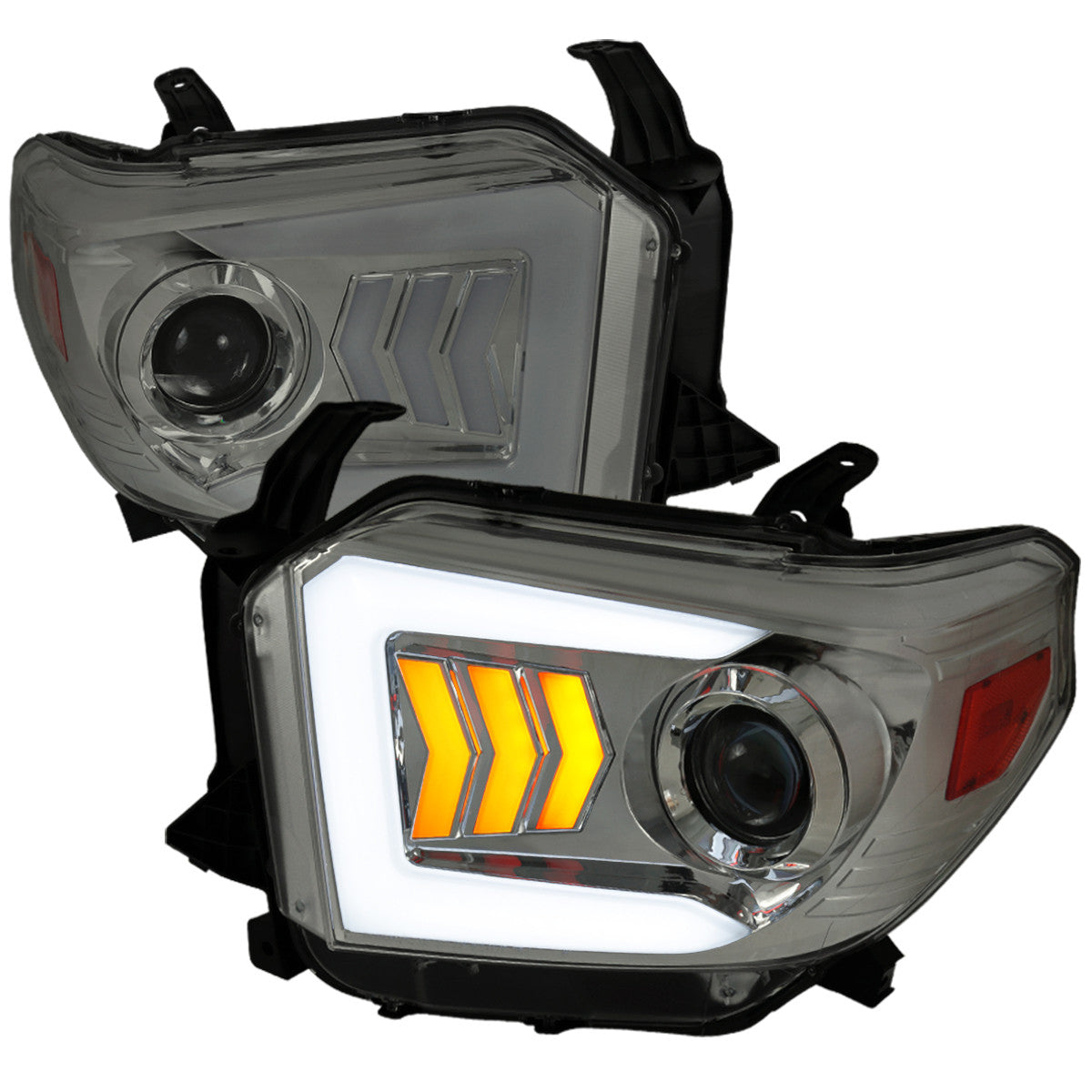 Spec-D 2014-2021 Tundra Projector Headlights Sequential LED Chrome Smoked