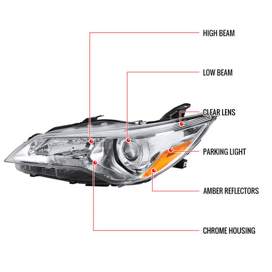 2015-2016 Toyota Camry Spec-D Headlights OEM Style Chrome