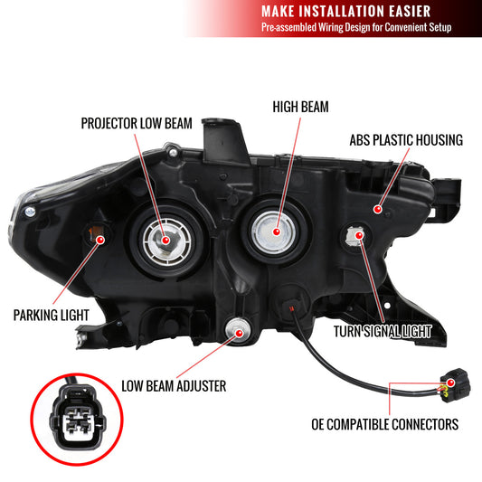 2016-2021 Toyota Tacoma Projector Spec-D Headlights LED Chrome