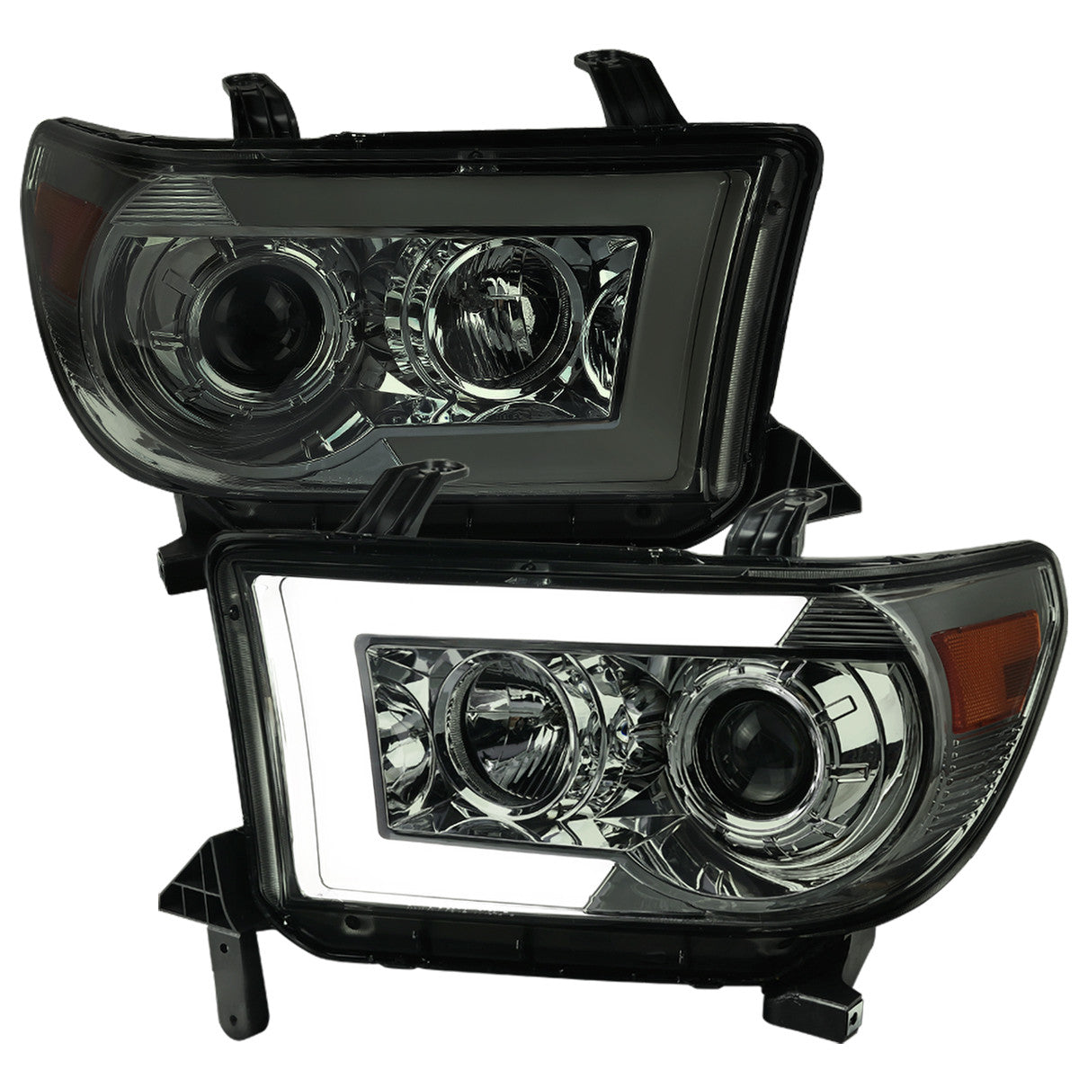 Spec-D 2007-13 Tundra 08-17 Sequential Projector Headlights Sequential Chrome Smoked