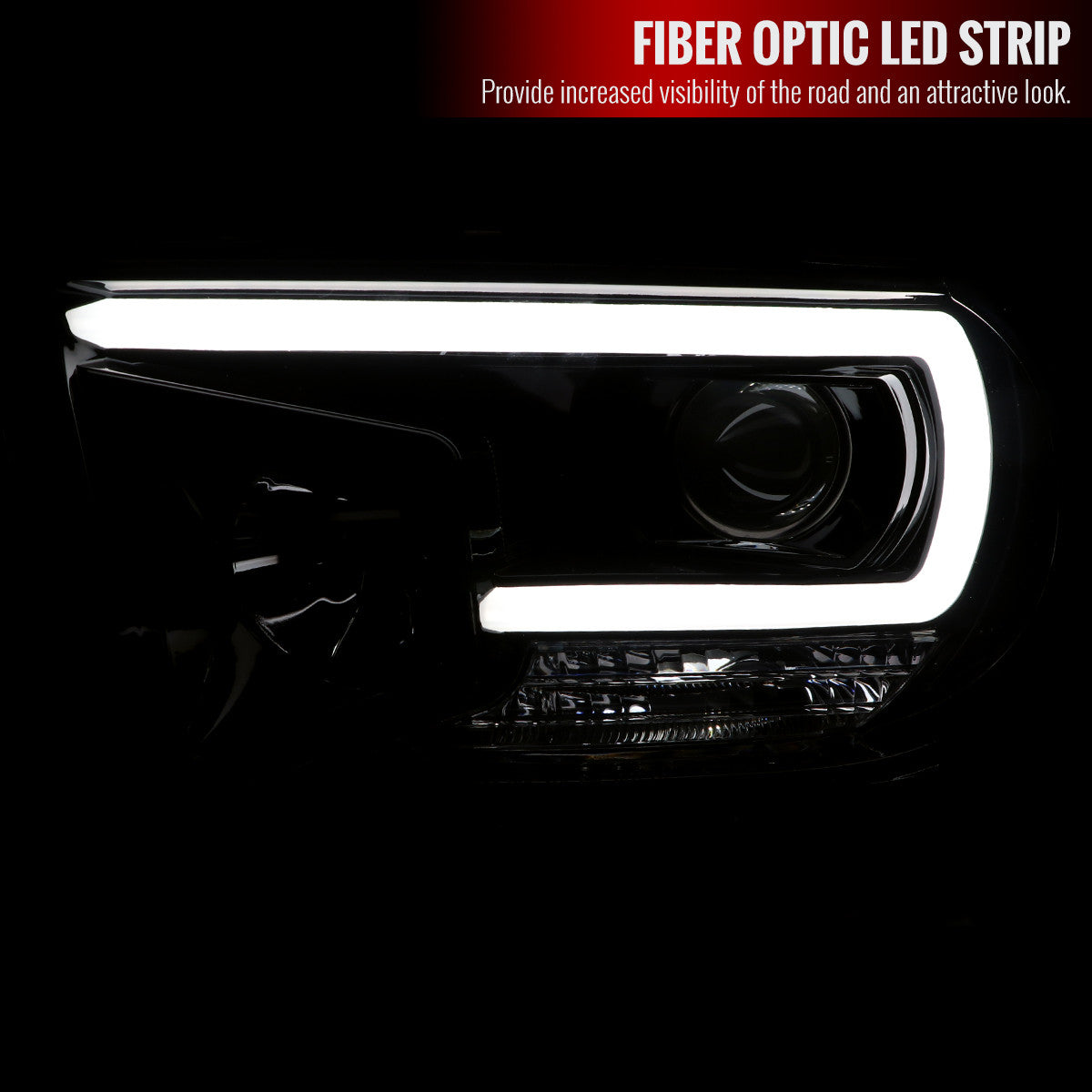 2LHP-TIT04-TM 2004-15 Nissan Titan Dual Halo Projector Headlights Chrome