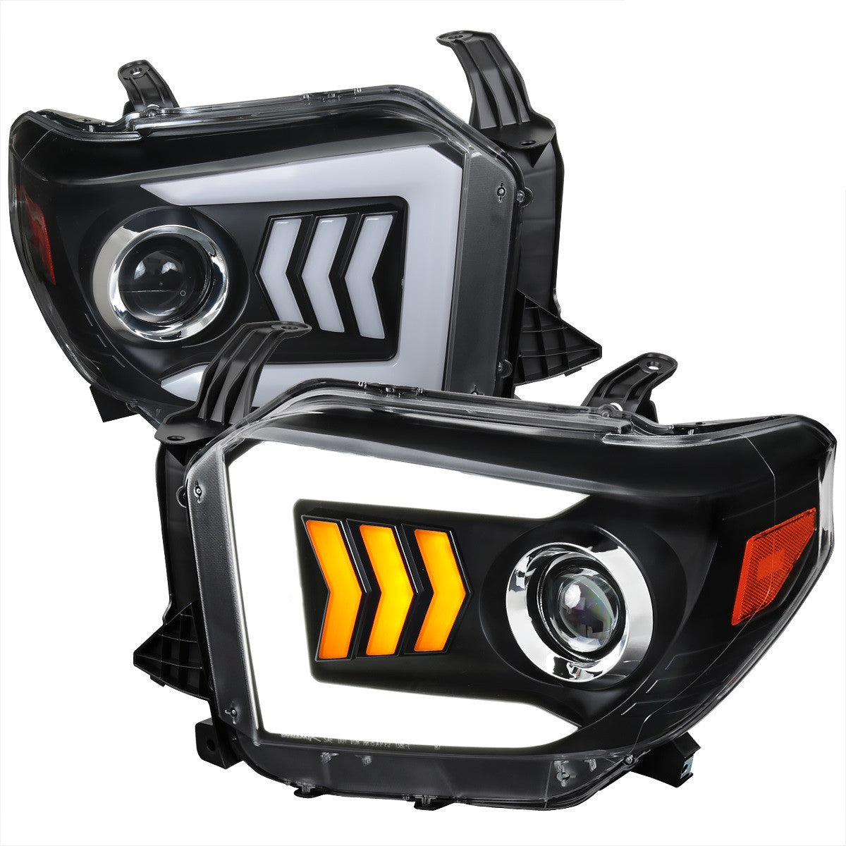 Spec-D 2014-2021 Tundra Projector Headlights Sequential LED Arrow Black