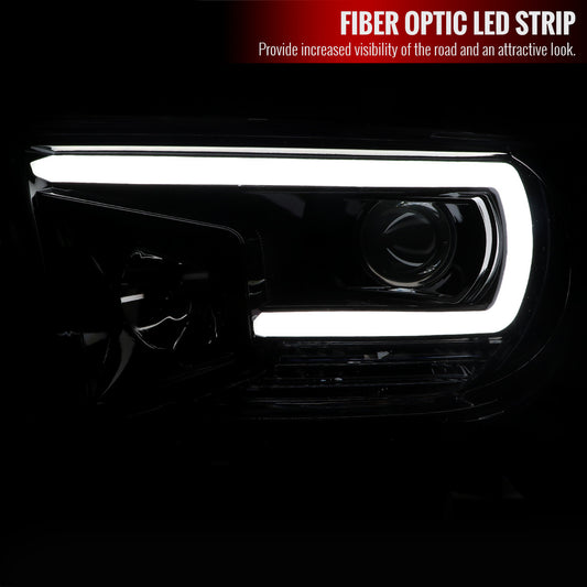 2008-2017 Sequoia 07-2013 Tundra Projector Spec-D Headlights LED Bar Black
