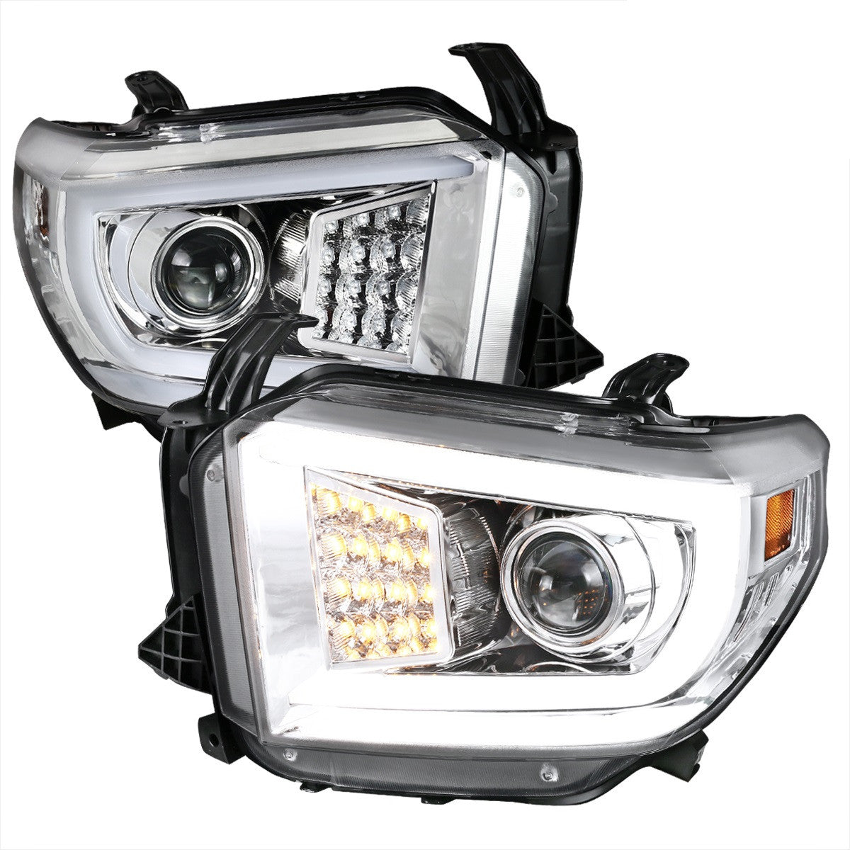 Spec-D 2014-2021 Tundra Sequential LED Signal Headlights Chrome