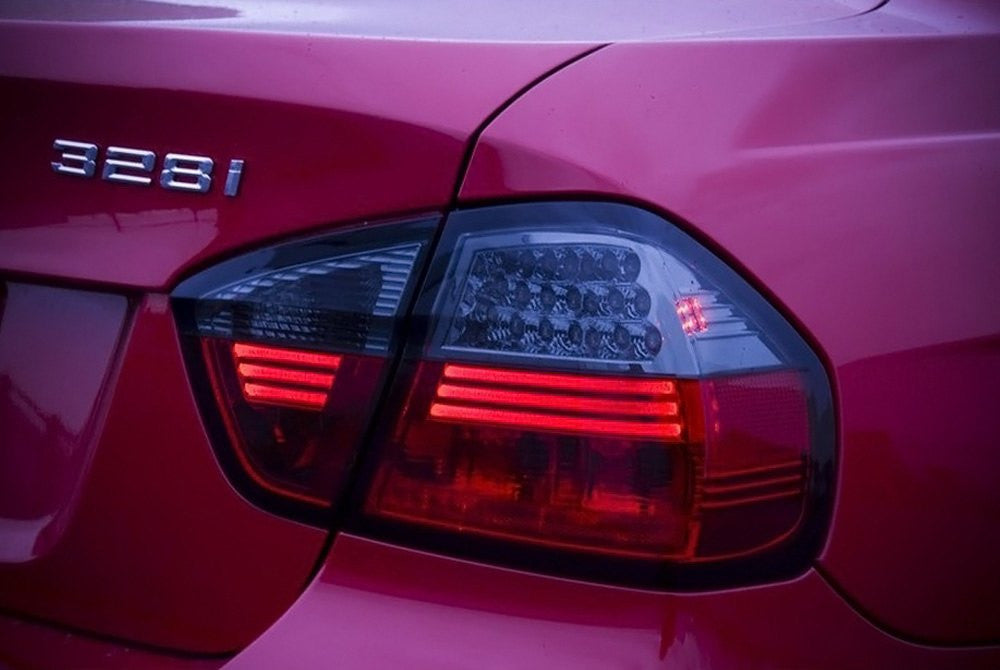 Installed LED tail lights red smoke on BMW 06-08 3-Series E90 4DR