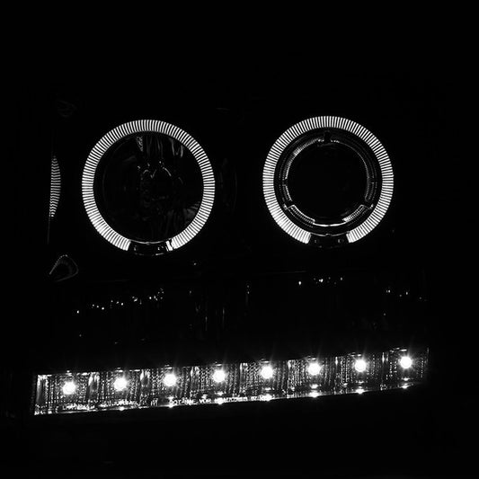 2007-2013 GMC Sierra Projector Spec-D Headlights Black Smoked